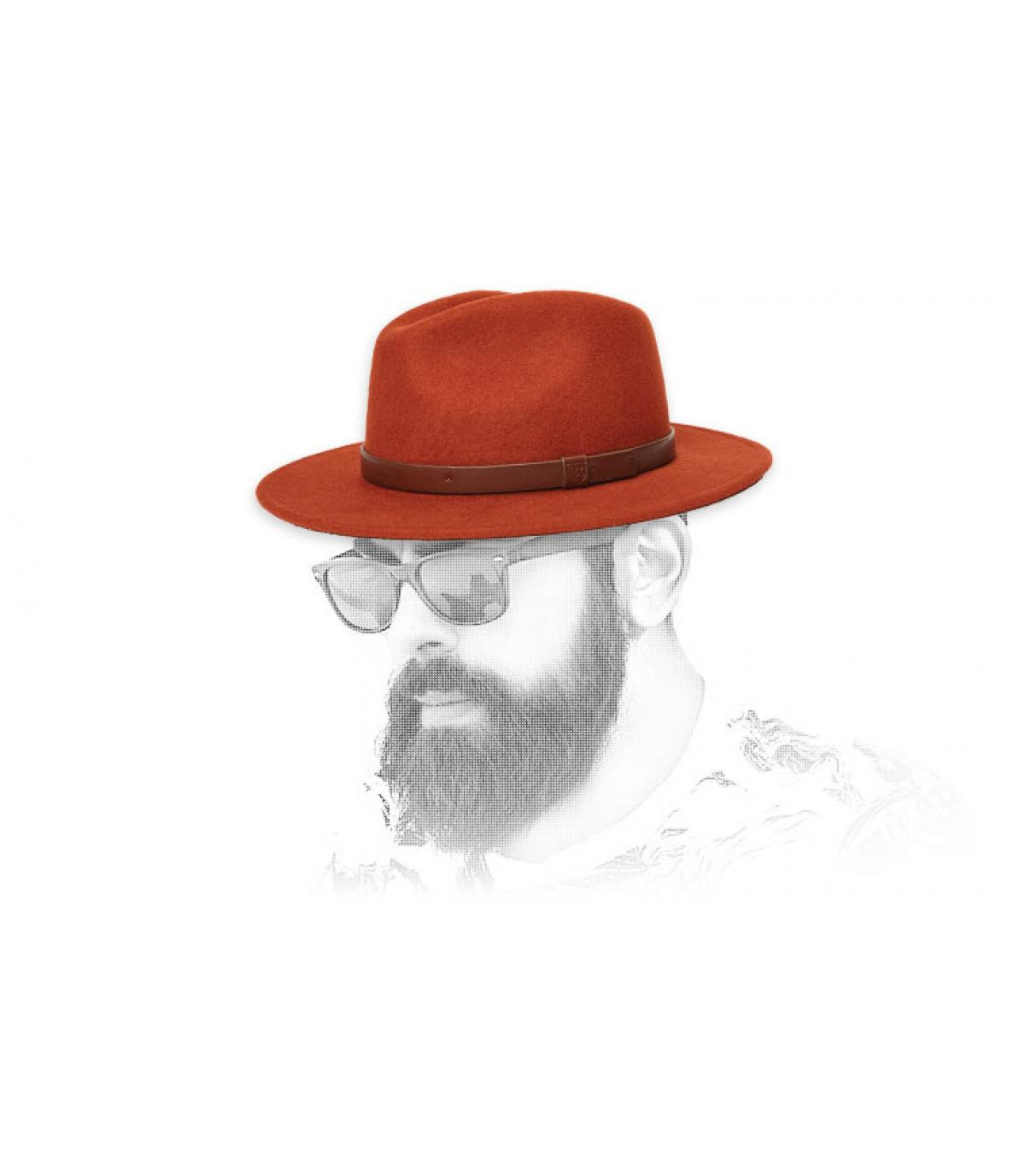 red felt hat Messer Fedora picante red felt hat Messer Fedora picante